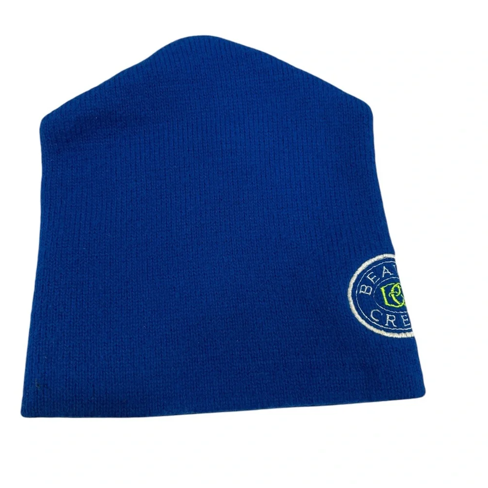 Ski Beaver Creek Colorado Skiing Snowboarding Mens Blue Beanie Winter Hat size M